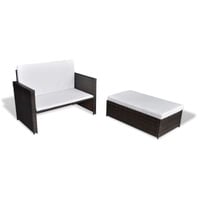 vidaXL Gartensofa Polyrattan braun