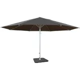 Mendler Sonnenschirm Meran II, Gastronomie Marktschirm, Ø 5m Polyester/Alu Mast weiß 28kg ~ anthrazit mit Ständer