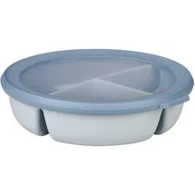 Mepal - Meal Prep Box Cirqula - Bento-Schüssel mit 3 Fächern - Frischhaltedose luftdicht - Mahlzeiten getrennt aufbewahren - Meal-Prep-Boxen & Vorratsdosen - 1000 ml - Nordic blue