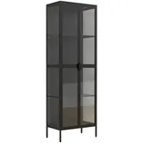 VCM Standvitrine Floka 60 x 35 x 180 cm Schwarz