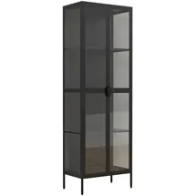 VCM Standvitrine Floka 60 x 35 x 180 cm Schwarz