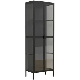 VCM Standvitrine Floka 60 x 35 x 180 cm Schwarz
