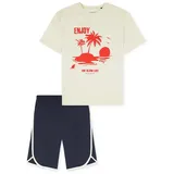 SCHIESSER Pyjama Teens kurz - Organic Cotton (2 tlg) leichter Schlafanzug Kurz beige 164