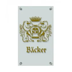 Zunftschild Handwerkerschild - Bäcker - beschriftet auf edler Acryl-Kunststoff-Platte – 309430(Color: gold)