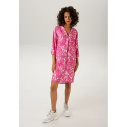 Sommerkleid, mit farbharmonischem, graphischem Druck, Gr. 42 - N-Gr, pink-weiß-rosa-rose, , 13703826-42 N-Gr