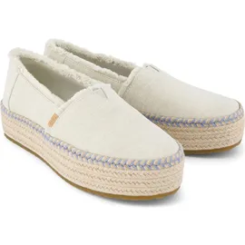 TOMS Valencia white onyx textured denim/fray 38
