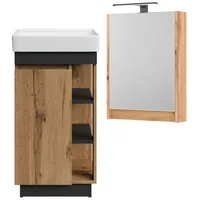Planetmöbel Badmöbel Set Nyx Waschtisch 45 cm Wotan Eiche