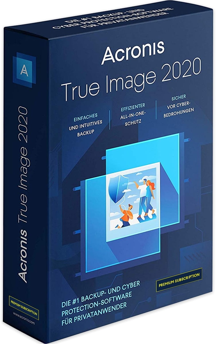 Acronis True Image 2020 Premium, 1 PC/MAC, 1 an d'abonnement, 1 To de nuage, Télécharger