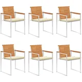 vidaXL Gartenstuhl 49,1 x 26,1 x 6 cm weiß 6 St.