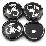 WSADRFXS 4 Stück Auto Radnabenkappen für Abarth 60mm, Felgendeckel Staubdicht Verschleißfest Nabendeckel Felgendeckel Schmücken Zubehör,B