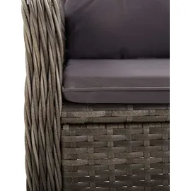 vidaXL 5-tlg. Garten-Bistro-Set Poly Rattan Grau