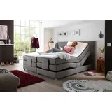 MANOLO Boxspringbett mit Motor 180x200cm elektrisch Grau, Ausführung:Variante 2 - Grau