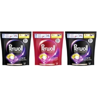 PERWOLL All-in-1 Caps-Set 3x 19 Waschladungen (57WL) 2x Black & 1x Color, All-in-1 Waschmittel Caps-Set reinigen sanft und erneuern Farben & Fasern, mit Dreifach-Renew-Technologie