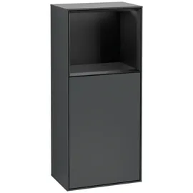 Villeroy & Boch Finion F510PDHG Seitenschrank 41,8 x 93,6 cm Midnight Blue Matt Lacquer / Black Matt Lacquer Holz, MDF, Furnier