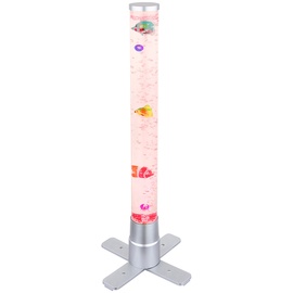 GLOBO Wassersäule Farbwechsel Sprudelsäule Wohnzimmer, Dekoration Säle, LED RGB inkl. 3 Fische und 2 Kugeln LxBxH 24,6x24,6x61,1cm