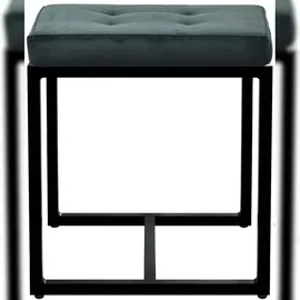 CLP Sitzhocker Barci I Moderner Hocker Hochwertiger Polsterhocker mit schwarz pulverbeschichteten Eisengestell