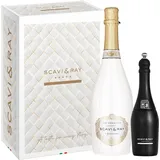 SCAVI & RAY Geschenkset Ice Prestige Spumante mit Pfeffermühle, halbtrocken, fruchtig frischer Schaumwein aus Italien, 10,5% Vol. Alkohol – Genussmoment in stilvoller Geschenkbox