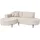 WFL GROUP Ecksofa, Hana Loft 3-Sitzer links Cordstoff Chenille, Creme, 241/80/168 cm,