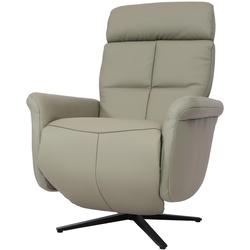 Relaxsessel MCW-L10, Design Fernsehsessel TV-Sessel Liegesessel, Liegefunktion drehbar, Voll-Leder ~ grau