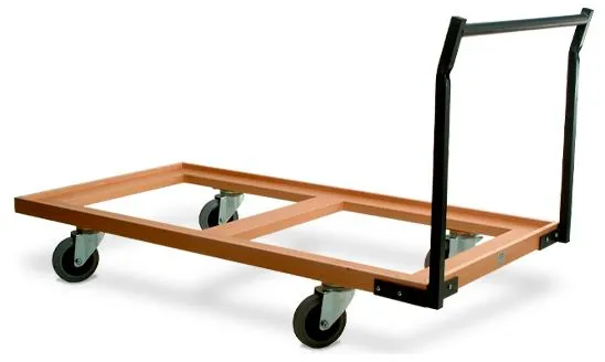 Chariot de transport de table horizontal 160x80, anthracite/hêtre