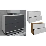 VCM Mid.you Waschbeckenunterschrank Honigeiche, Weiß - 60x61x33 cm