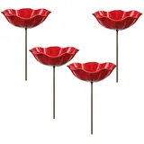 Generisch Gartenstecker aus Metall, Bienentränke Blume Für Den Garten, Metall Blumen Gartenstecker Vogeltränke, Insektentränke Für Bienens Schmetterlingstränke (4PCS)
