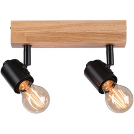 Paulmann Arvid 2-flammig eckig schwarz/Holz