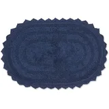 DII Crochet Collection Wende-Badematte, klein, oval, 43 x 61 cm, Französisch Blau.
