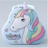 Spardose Einhorn aus Metall mit Vorhängeschloss, lustiges Design, große Größe für Jungen und Mädchen (Blau)
