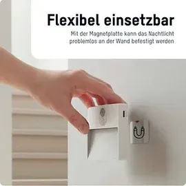Ansmann Sensor-Nachtlicht NL5R wiederaufladbar 1600-0481 Nachtlicht mit Bewegungsmelder Rund LED Warmweiß Weiß