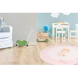 Kinderteppich ARTE ESPINA "Bambini 300", rosa, H:5mm Ø:160cm, Polyester, Teppiche, Fantasievoll bedruckter Kinderteppich, angenehme Haptik