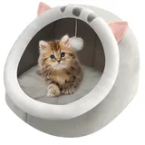 Hojalis Katzenhöhle für Katzen, Indoor-Katzenbett mit abnehmbarem, waschbarem Kissen, Katzenhaus Für Draußen Winterfest, Weiches Katzenhaus Gemütliches Zelt Katzennest Bett (30 x 30 x 28cm) (Größe S)