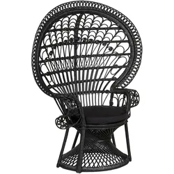 Gartenstuhl Rattan Schwarz EMMANUELLE