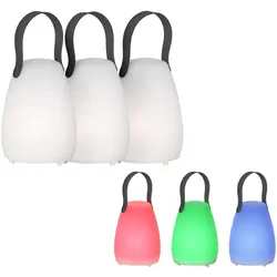 Tischleuchte Außen Akku Garten Tischlampe USB aufladbar Garten, dimmbar Fernbedienung Farbwechsel tragbar, 1x LED 3000K, DxH 11,2x16 cm, 3er Set