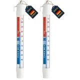 TFA Dostmann Kühlschrank-Thermometer,14.4003.02.01, hohe Genauigkeit, zur Kontrolle von Kühl- und Gefrierschrank, weiß (Packung mit 2)