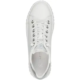 Marco Tozzi Damen Sneaker flach mit Schnürsenkeln Vegan, Weiß (White comb), 37 EU