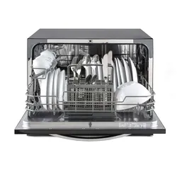Klarstein Havasia UV 6 Luminance Geschirrspüler UV Glasfront freistehend 1380W Schwarz