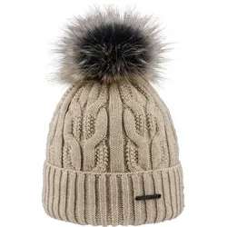 ARECO Damen Mütze Pudelmütze, beige, ONE SIZE