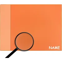 alles-meine.de GmbH XL große - Schreibtischunterlage/Unterlage - Größe & Modell & Farbwahl - 60 cm x 40 cm - Leder Effekt - orange - inkl. Name - abwischbar - rutschfest - Sch..