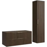 Badplaats Waschbeckenunterschrank Rimini 100 x 46 cm Walnuss Braun - Hängender Badezimmerschrank mit 2 Teile