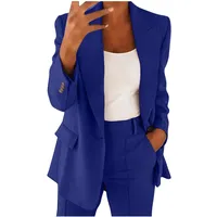 prime day 2024 Hosenanzüge Für Damen Business Modern Elegant Blazer Anzug Set Sommer Freizeitanzug Einfarbig Streetwear Zweiteilig Hosenanzug Anzughose Revers Slim Fit - XXL