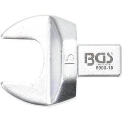 BGS, Schraubenschlüssel, Einsteck-Maulschlüssel  15 mm  Aufnahme 9 x 12 mm