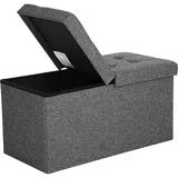 Songmics Sitzbank mit Stauraum 38 cm x 76 cm x 38 cm Grau