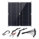 Lioaeust Solarpanel, 50 W, 12 V, Solarmodul-Set, Erhaltungsladegerät, Batterieladegerät, Wartung, Solarpanel für Boot, Wohnmobil, Schwarz, Modern, 19,9% Effizient