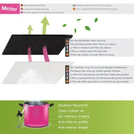 McFilter | 2x Fettfilter Universal 57 x 47cm, Zubehör f. alle handelsüblichen Dunstabzugshauben, 2-lagig, Doppelfilter, zuschne... - Weiß/Schwarz
