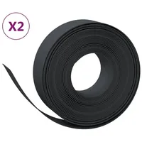 vidaXL Rasenkanten 2 Stk. Schwarz 10 m 15 cm Polyethylen