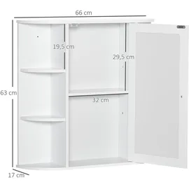 Homcom Spiegelschrank 66 cm weiß