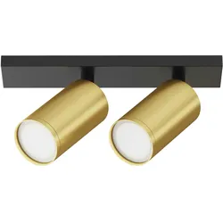 Maytoni Moderne Deckenlampe GU10 LED 10W Schwarz Mattgold Aluminium IP20 Schutz