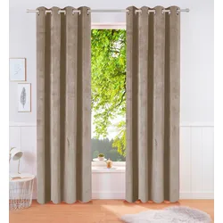 Vorhang »Samt Ladina«, (1 St.), blickdichter Vorhang, nachhaltige Gardine, Samt Vorhang, 69593858-4 taupe