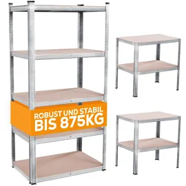Tronitechnik Schwerlastregal Holz 40 x 90 x 180 cm silber